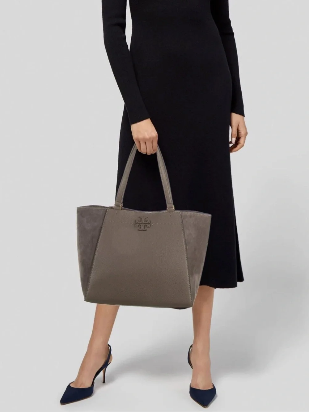 Tory Burch McGraw leather & suede shoulder bag Tote